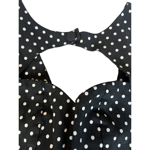 Hell Bunny Vixen 50s Black & White Polka dot Dress XS - Picture 6 of 12